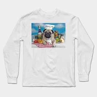 Pug Dog Chef Long Sleeve T-Shirt